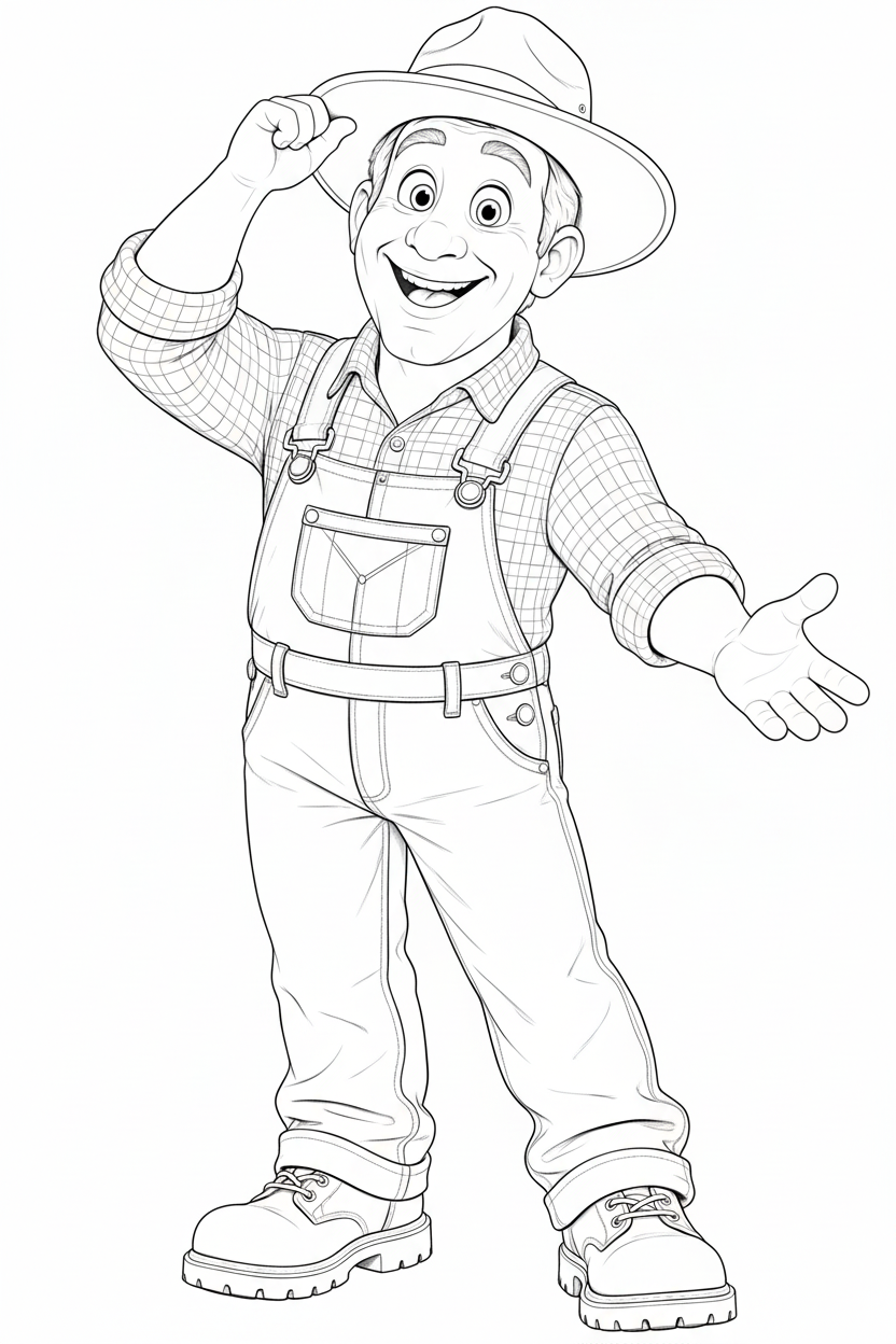 Farmer Brown coloring sheet preview