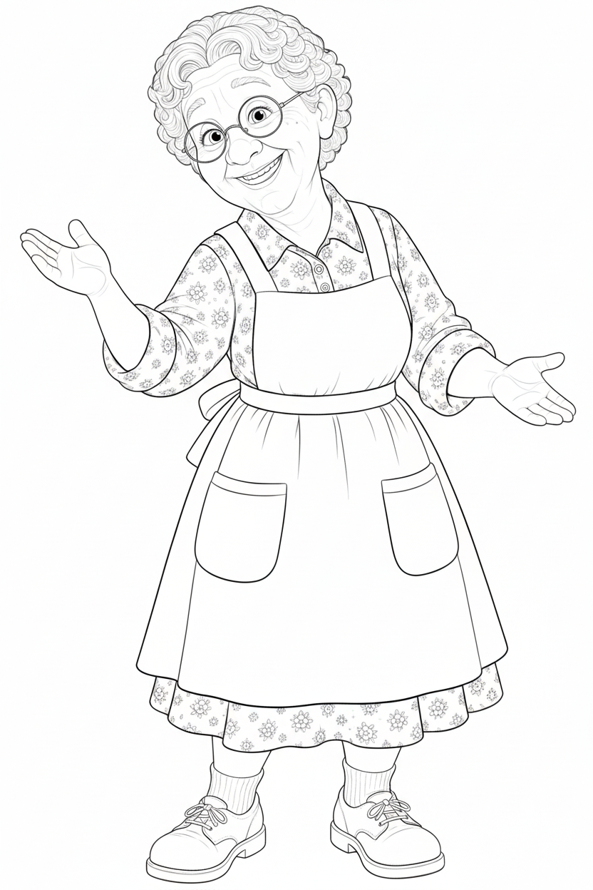 Miss Pie coloring sheet preview