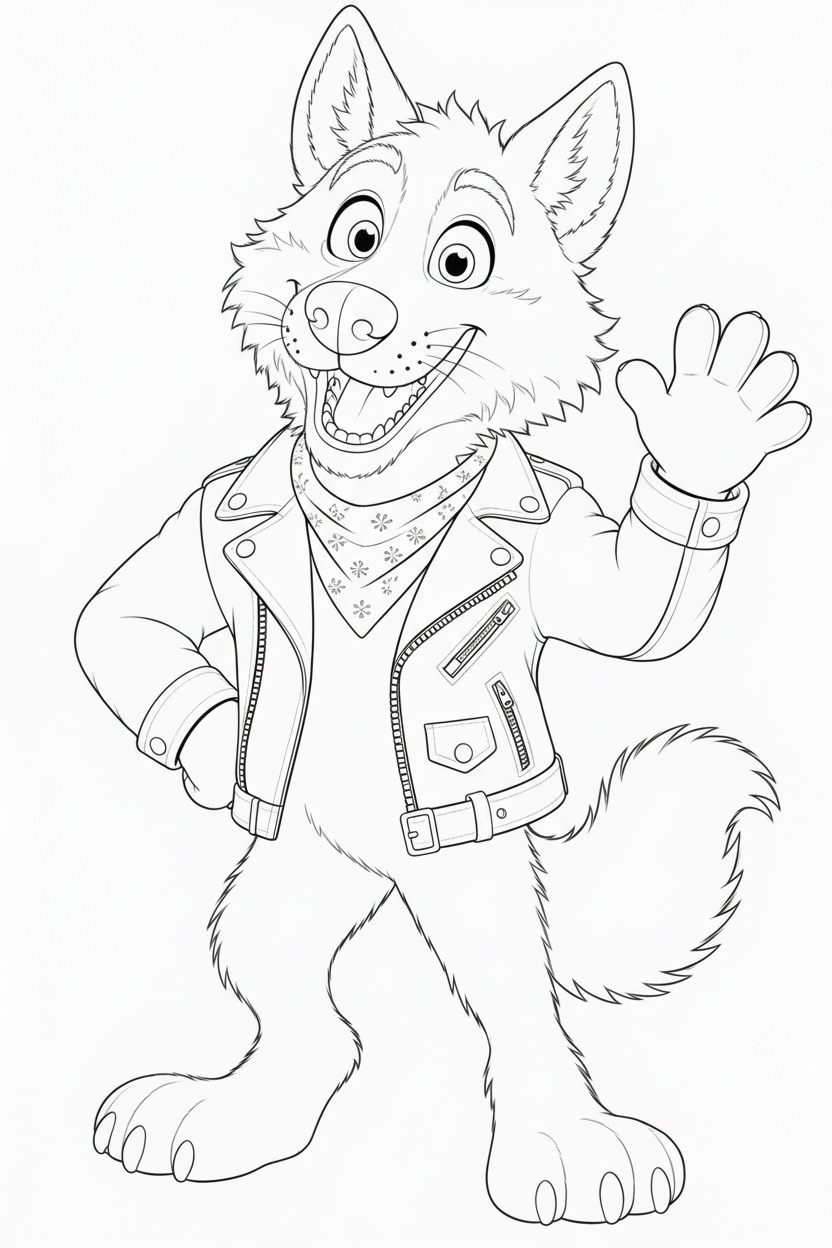 Mr. Wolf coloring sheet preview